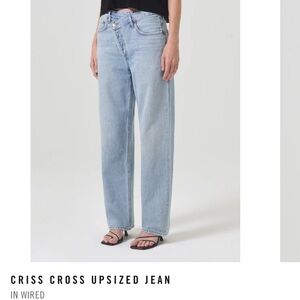 AGOLDE Wide Leg, criss -cross high rise jean